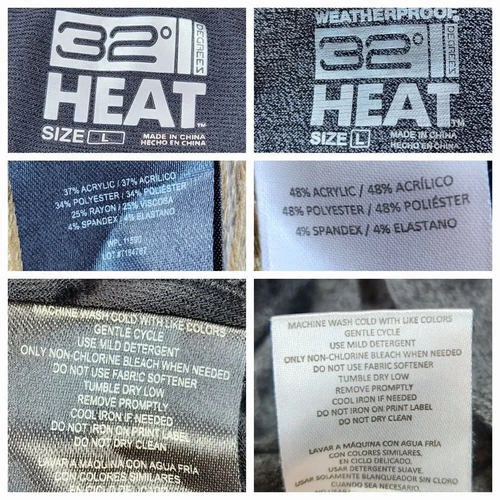 💜32 Degrees 2 Sets Gray & Black Thermal Top & Leggings Youth Large #1